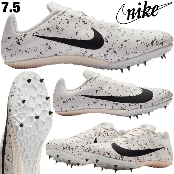 Nike Shoes Nike Unisex Zoom Rival S 9 Track Spike White Black Paint Splatter Cleats 75